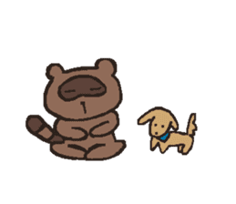 Raccoon dog & Dog sticker #4153089