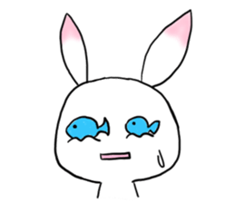 Rabbit of the pink ear sticker #4153990