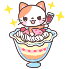 Fruit parfait cats sticker #4156103