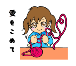 Little girl and bear's everyday sticker #4157679