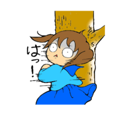 Little girl and bear's everyday sticker #4157684