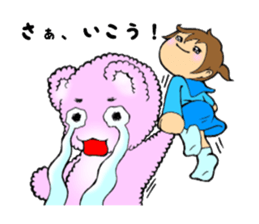 Little girl and bear's everyday sticker #4157688