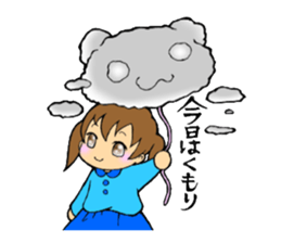 Little girl and bear's everyday sticker #4157693