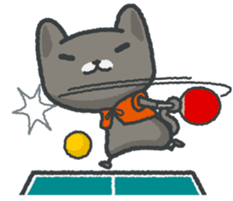 talk in table tennis!Sticker Black cat sticker #4158451