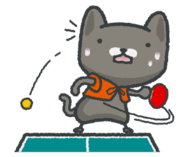 talk in table tennis!Sticker Black cat sticker #4158453