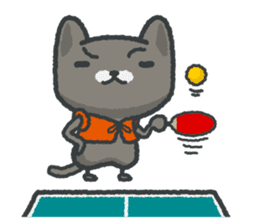 talk in table tennis!Sticker Black cat sticker #4158454
