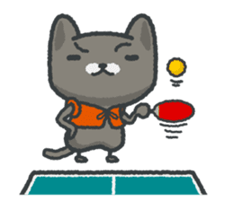talk in table tennis!Sticker Black cat sticker #4158454