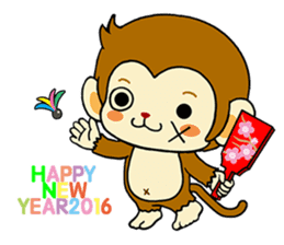 2016 NEW YEAR'S MONKEY sticker #4160265