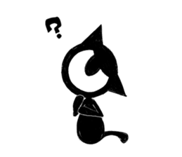 Monochrome Eye cat sticker #4160576