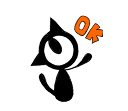 Monochrome Eye cat sticker #4160577