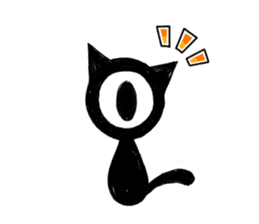 Monochrome Eye cat sticker #4160578