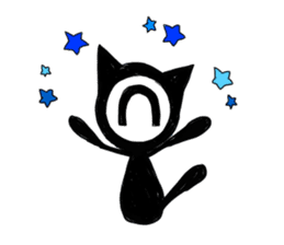Monochrome Eye cat sticker #4160579