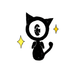 Monochrome Eye cat sticker #4160580