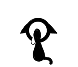 Monochrome Eye cat sticker #4160582