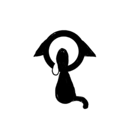 Monochrome Eye cat sticker #4160582