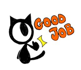 Monochrome Eye cat sticker #4160587