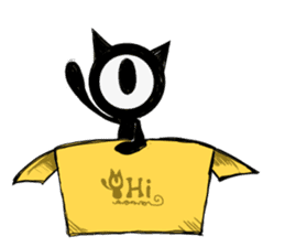 Monochrome Eye cat sticker #4160589