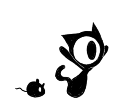 Monochrome Eye cat sticker #4160592