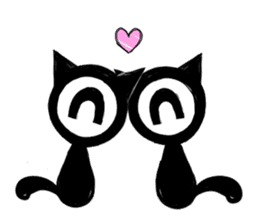 Monochrome Eye cat sticker #4160593