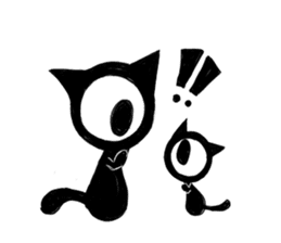 Monochrome Eye cat sticker #4160594