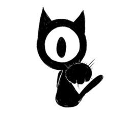 Monochrome Eye cat sticker #4160595