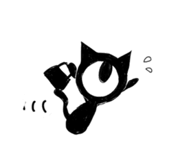 Monochrome Eye cat sticker #4160596