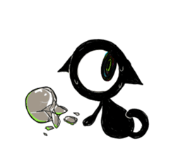 Monochrome Eye cat sticker #4160598