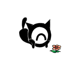 Monochrome Eye cat sticker #4160601