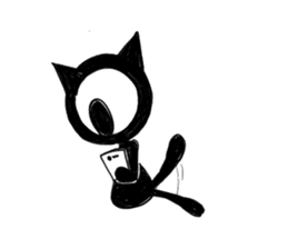 Monochrome Eye cat sticker #4160602