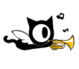 Monochrome Eye cat sticker #4160604