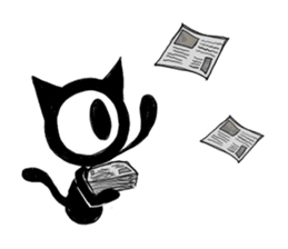Monochrome Eye cat sticker #4160607