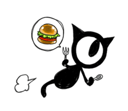 Monochrome Eye cat sticker #4160609