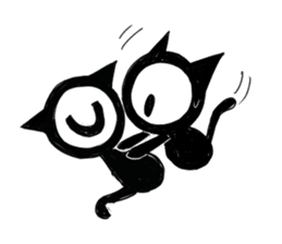 Monochrome Eye cat sticker #4160612
