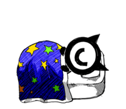 Monochrome Eye cat sticker #4160613