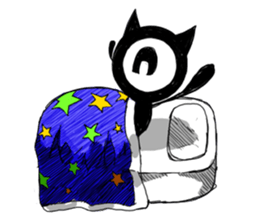 Monochrome Eye cat sticker #4160614