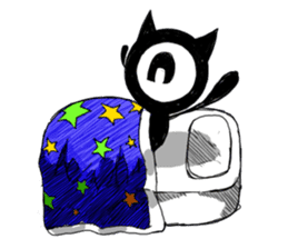 Monochrome Eye cat sticker #4160614