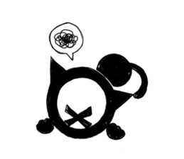 Monochrome Eye cat sticker #4160615