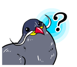 Inca Tern of a white mustache sticker #4164785