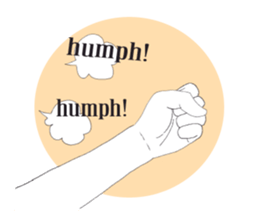 I convey thought by hand. sticker #4165376