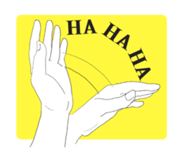 I convey thought by hand. sticker #4165380