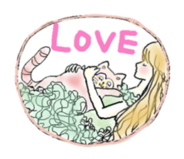 cat's and girls sticker #4170161