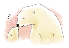 Tenderness stickers of a polar bear Mom sticker #4175078