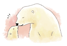 Tenderness stickers of a polar bear Mom sticker #4175078