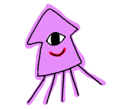 One eye squid sticker #4175320