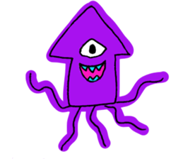 One eye squid sticker #4175326
