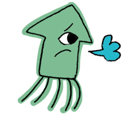 One eye squid sticker #4175327