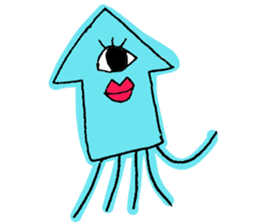 One eye squid sticker #4175332
