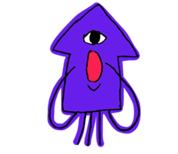 One eye squid sticker #4175339