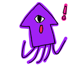 One eye squid sticker #4175346