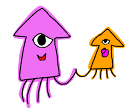 One eye squid sticker #4175349